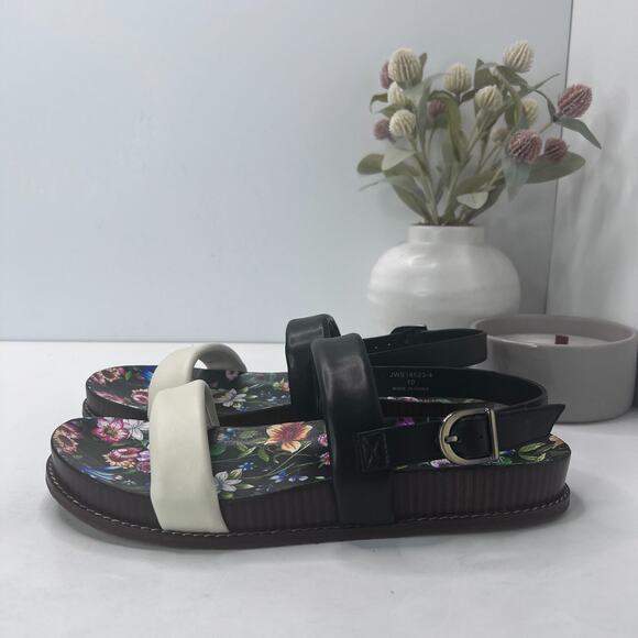 Johnny Was Double Band Leather Sandals Floral Footbed JWS14523-4 Women's 10 NWOB - Picture 6 of 10